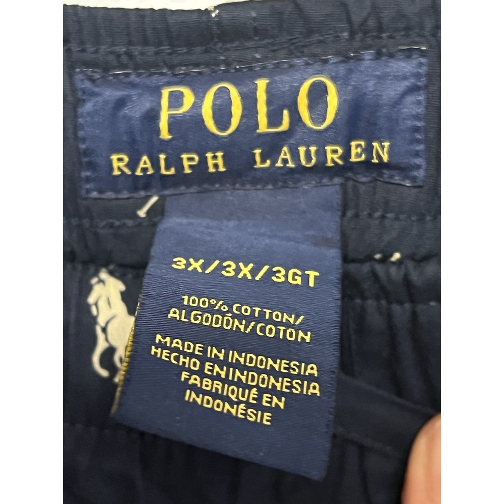 Polo by Ralph Lauren Men's Navy Pajama Lounge Pants Large Pony Logo Print Sz 3X - Picture 4 of 6